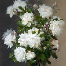 Схема вышивки «Белые розы»