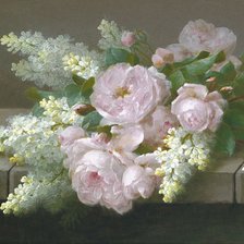 Схема вышивки «Розовые цветы»