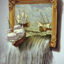 уплывающие корабли - море, корабль - оригинал