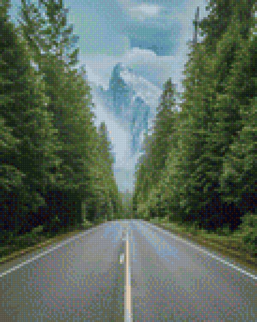 Дорога в горы - лес, горы, дорога - предпросмотр