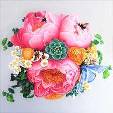 Оригинал схемы вышивки «цветы» (№2450850)