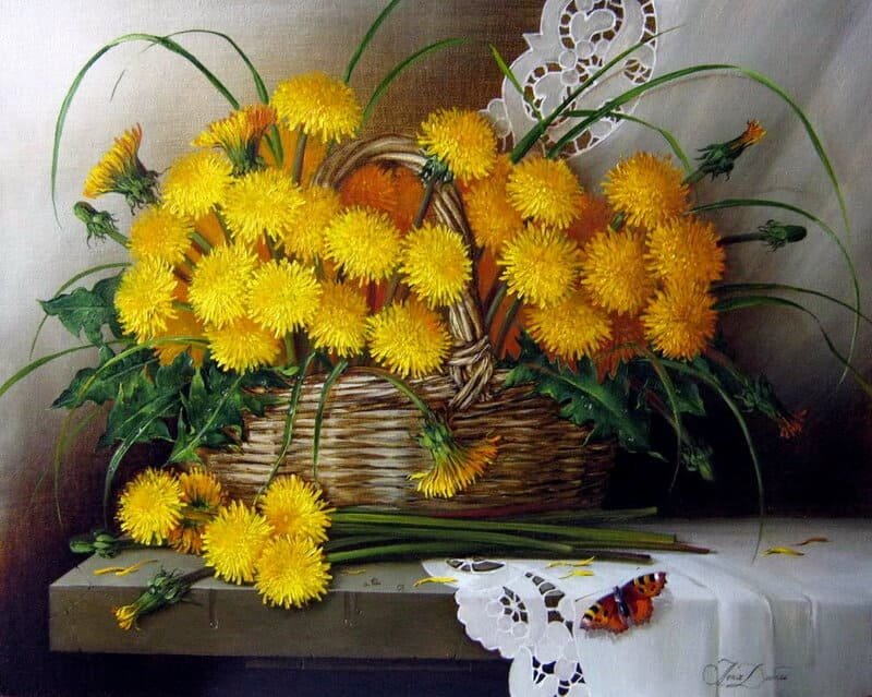 Художник Елена Добель3 - цветы - оригинал
