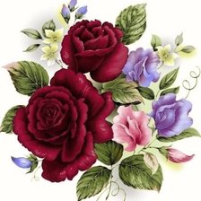 Схема вышивки «Красные Розы»