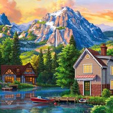 Схема вышивки «у озера»