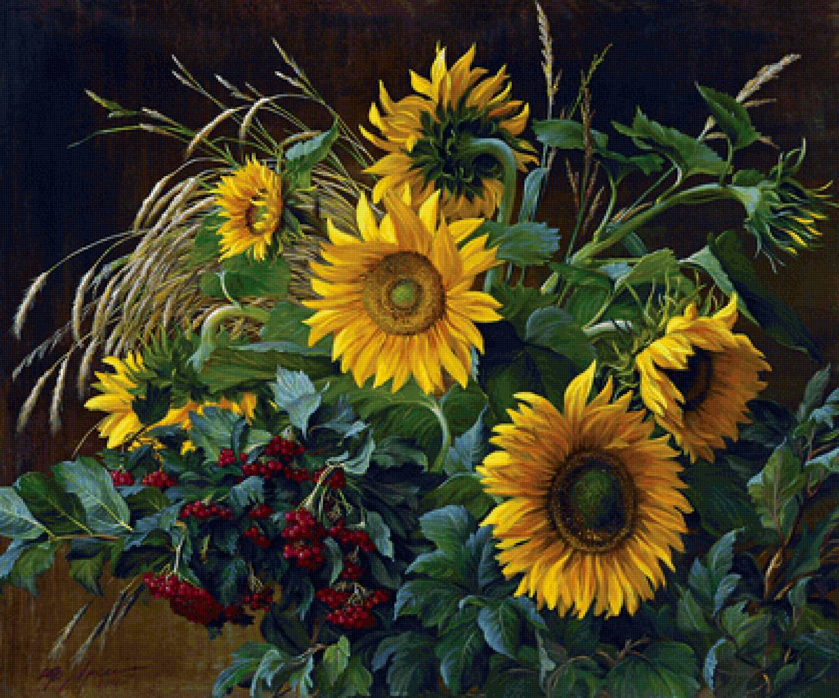 Подсолнухи - цветы - предпросмотр