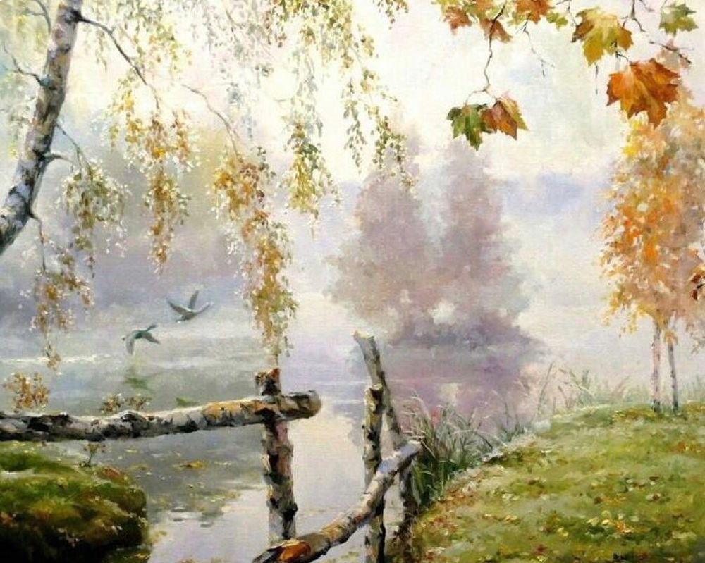 Пейзаж - осень, дождь - оригинал