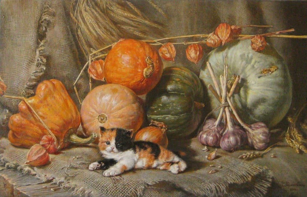 Счастье на месте... - натюрморт, кот - оригинал