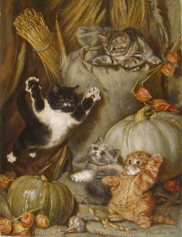 Все счастье в сборе. - коты, натюрморт - оригинал