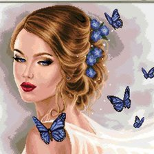 Схема вышивки «галубая магия»