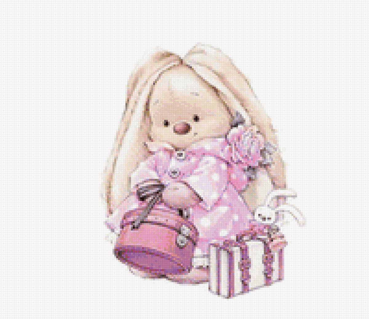 Зайка ми с чемоданом - зайка, детская картинка - предпросмотр