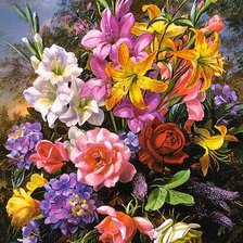 Схема вышивки «Альберт Вильямс. Букет»