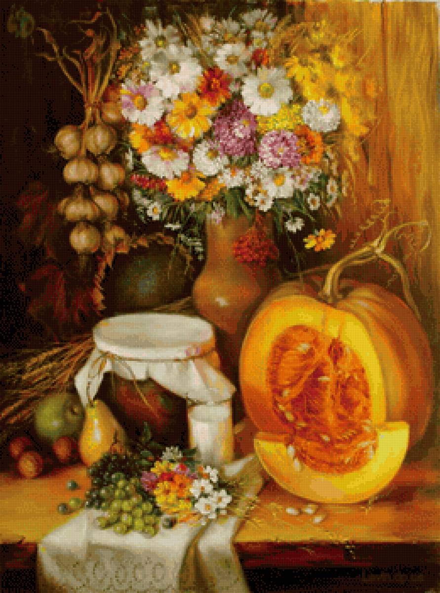 Цветы и овощи - овощи, цветы, натюрморт - предпросмотр