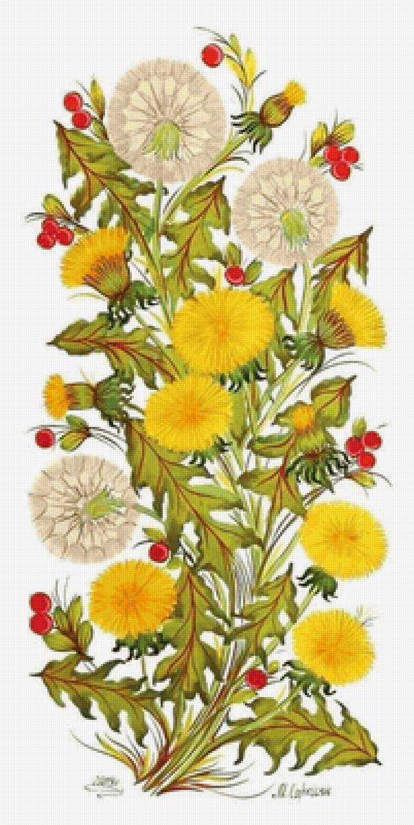 одуванчики - панно - предпросмотр