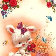 Схема вышивки «Белый зайчонок»