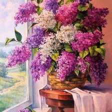 Схема вышивки «Сирень»