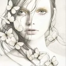 Схема вышивки «Mujer con mariposas»