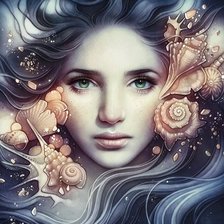 Схема вышивки «Chica con pelo alborotado»