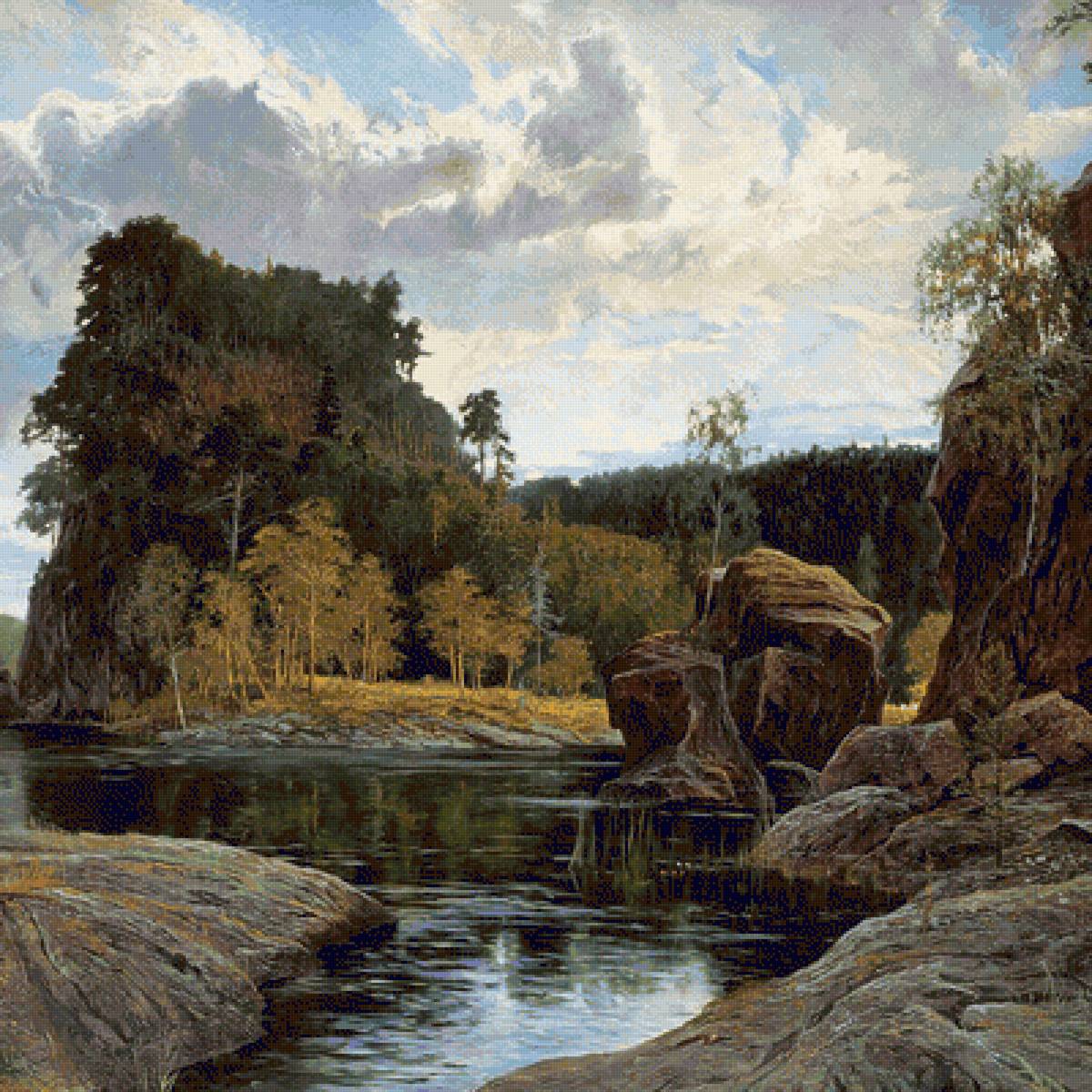 горы - гора, лес, речка, лето - предпросмотр