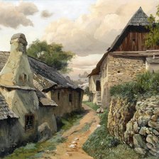 Схема вышивки «домики в горах»