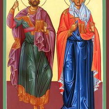 Схема вышивки «Святые мученики Адрин и Наталья»