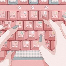 Схема вышивки «Клавиатура розовая»