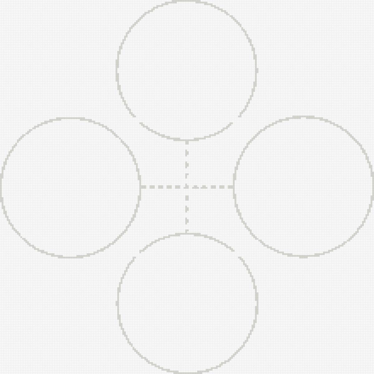 4 круга центр 220x220 крестов, Гамма 2 цв., Перемешивание 0% - гамма 2 цв., перемешивание 0%, 220x220 крестов, 4 круга центр - предпросмотр
