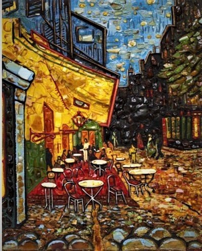 Ночная терраса кафе.  Винсент ван Гог - ночная терраса кафе, известный художник, винсент ван гог - оригинал
