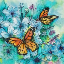 Схема вышивки «Бабочки»