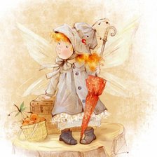 Схема вышивки «Фея с зонтиком»