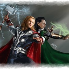 Схема вышивки «Loki & Thor (Marvel)»