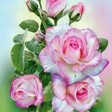 Схема вышивки «Ветка розы»