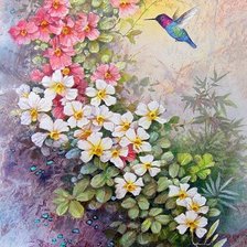 Схема вышивки «колибри»