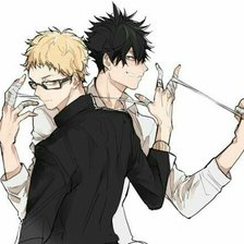 Схема вышивки «Цукишима и Куроо:)»