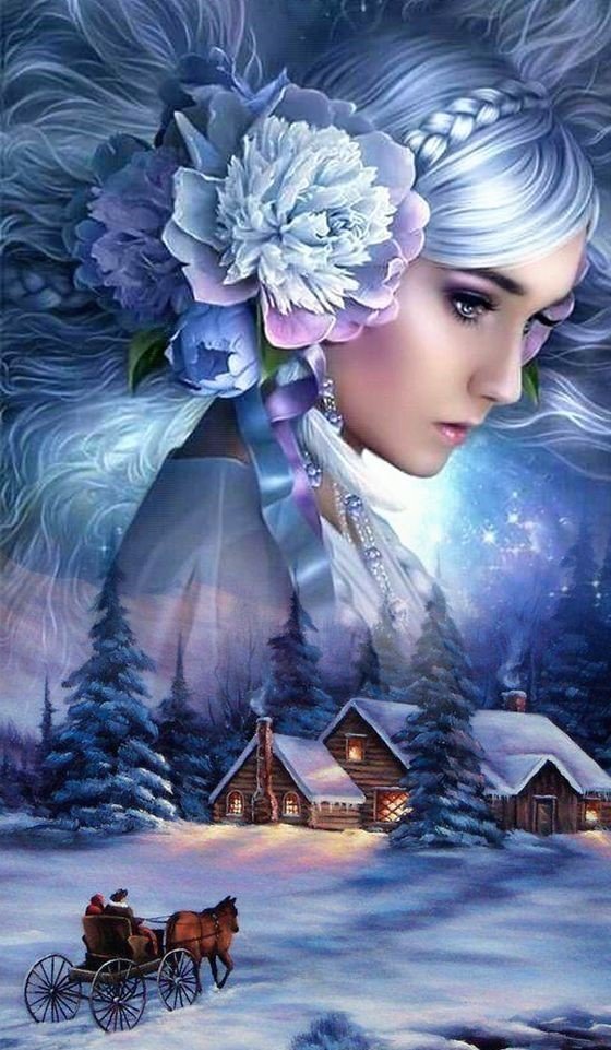снежная королева - девушка, зима - оригинал