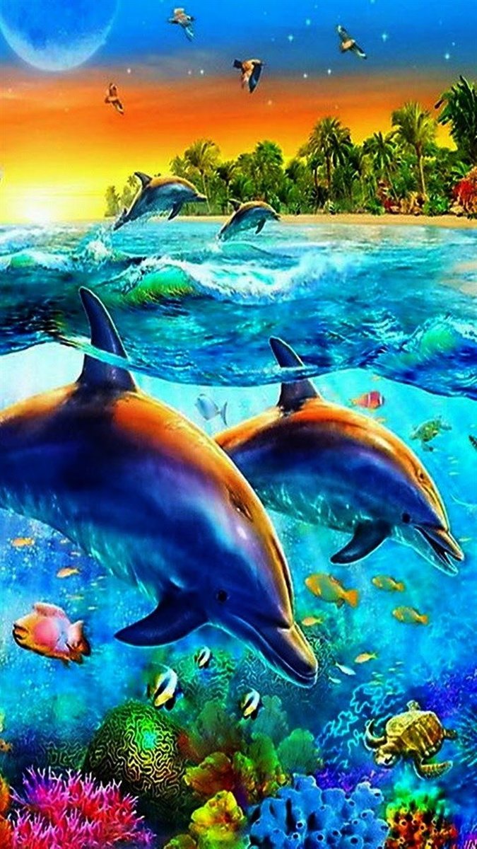 Дельфины - дельфины. море. - оригинал