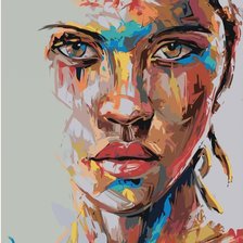 Схема вышивки «Девушка в красках»