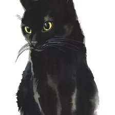 Схема вышивки «Акварельный котик»