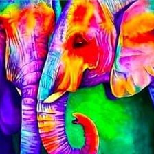 Схема вышивки «Радужные слоны»