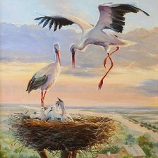 Схема вышивки «Гнездо Аиста»