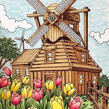 Схема вышивки «мельница»