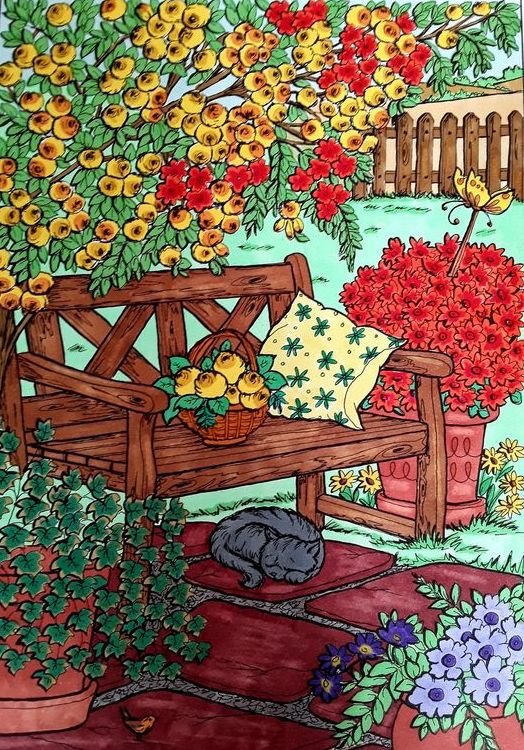 в саду - рисунок - оригинал