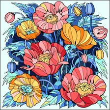 Схема вышивки «маки»