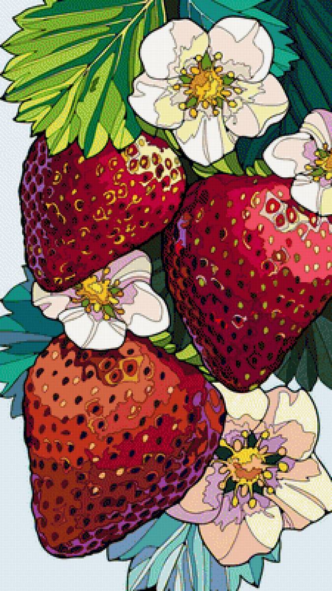 Гроздь клубники - цветы, ягоды, растения - предпросмотр