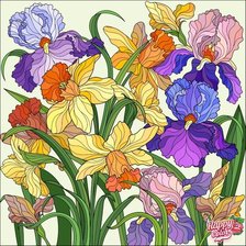 Схема вышивки «ирисы»