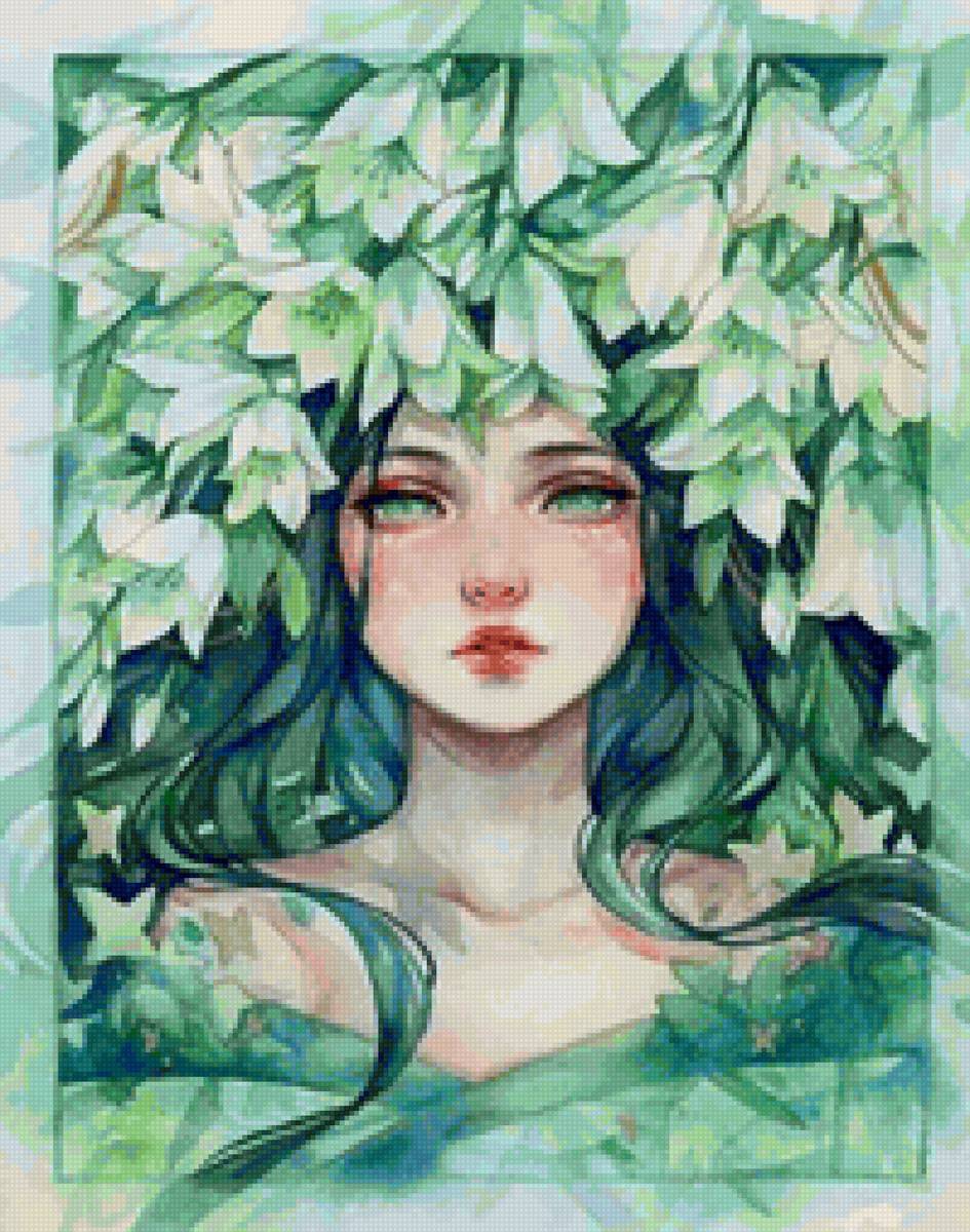 Девушка лето - девушка, цветы, лето, фентези - предпросмотр