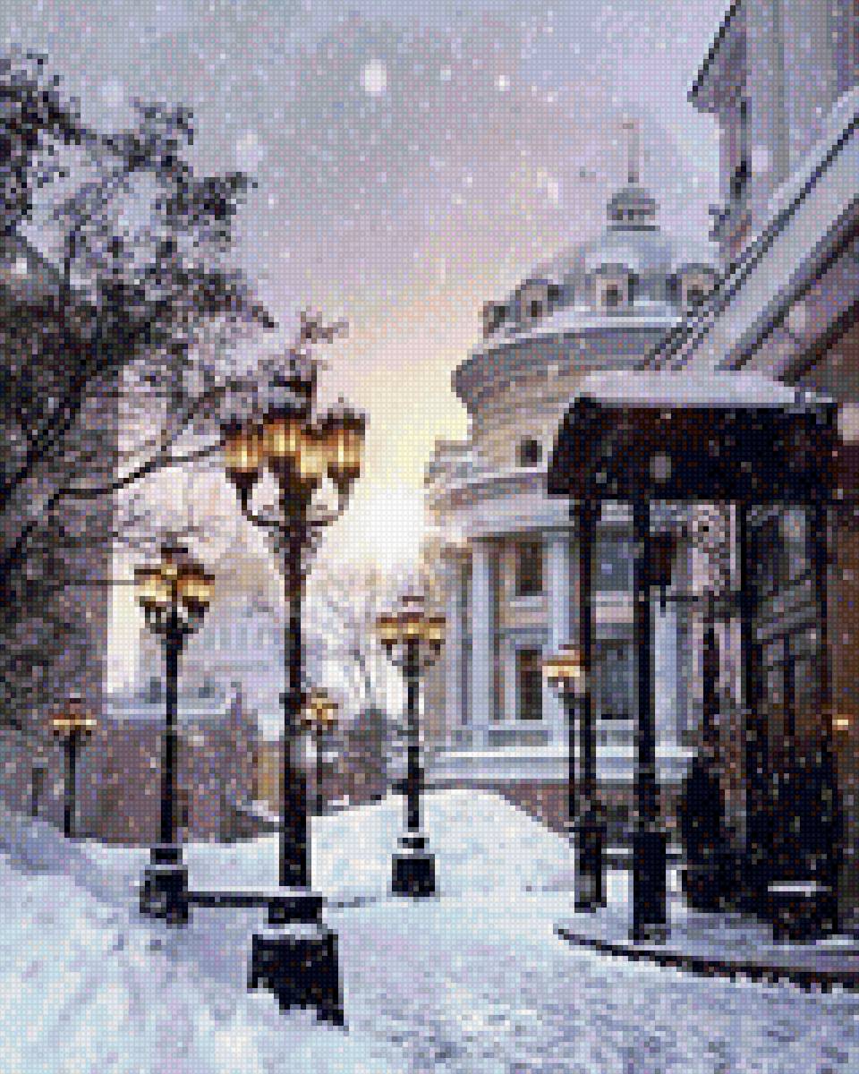 Улица - фонари, зима - предпросмотр