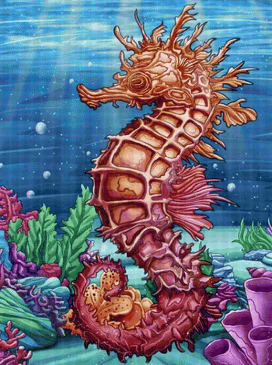 Морской конёк - рыбы, море - предпросмотр