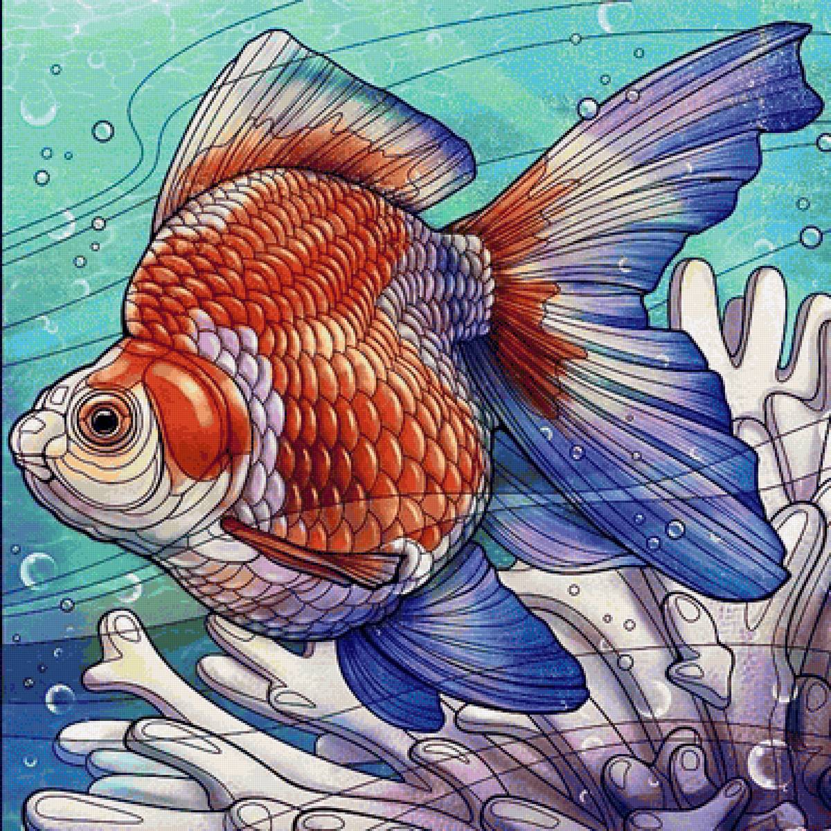 Рыбка золотая 2 - рыбы, морской мир, аквариум - предпросмотр