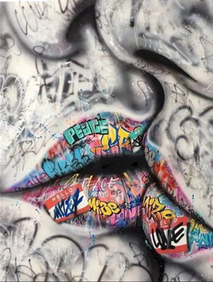 Поцелуй - поцелуй, граффити, губы - оригинал