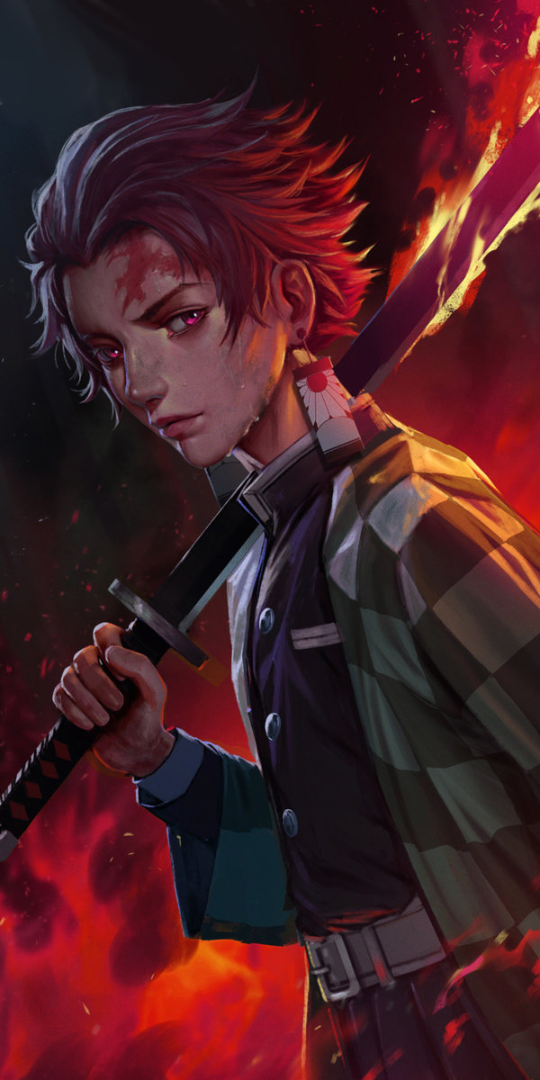 Танджиро - клинок рассекающий демонов. аниме. манга. арт. - оригинал